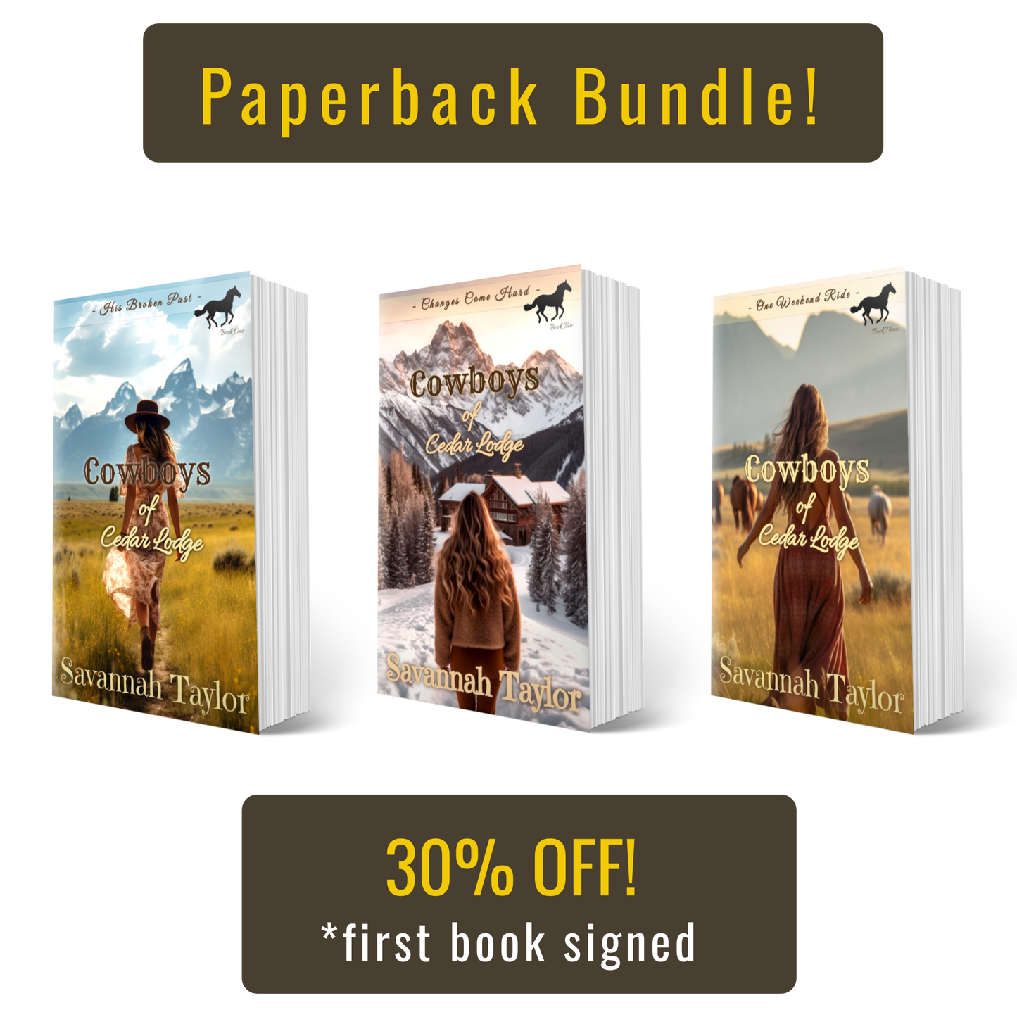 ROMANCE 3-book paperback bundle! Signed book one, plus 30% off!