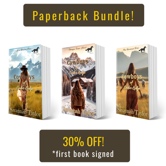 ROMANCE 3-book paperback bundle! Signed book one, plus 30% off!